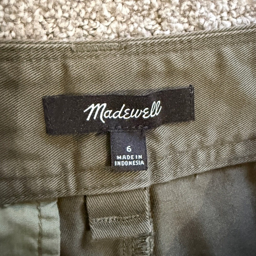 Madewell Harlow Wide Leg Cargo Pant Olive Green Sz 6 Utility Army Gorpcore Chic - Picture 9 of 14